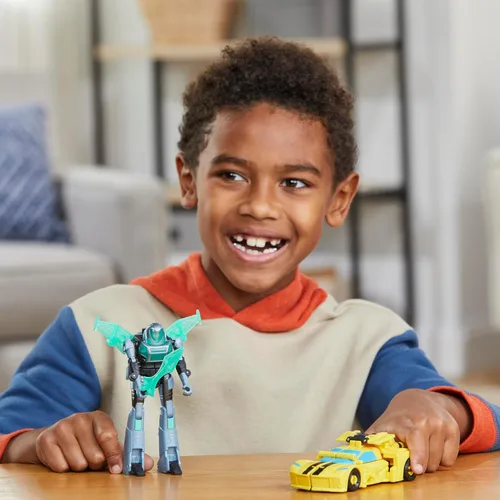 Miniatura 4 de Transformers EarthSpark Cyber-Combiner Bumblebee and Malto Robot Figuras de acción, juguetes interactivos para niños y niñas a partir de 6 años