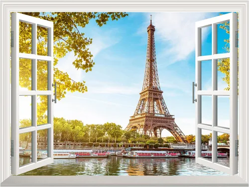 Miniatura 2 de wall26 Papel tapiz autoadhesivo grande extraíble para pared (36 x 48 pulgadas, vista de la torre Eiffel)