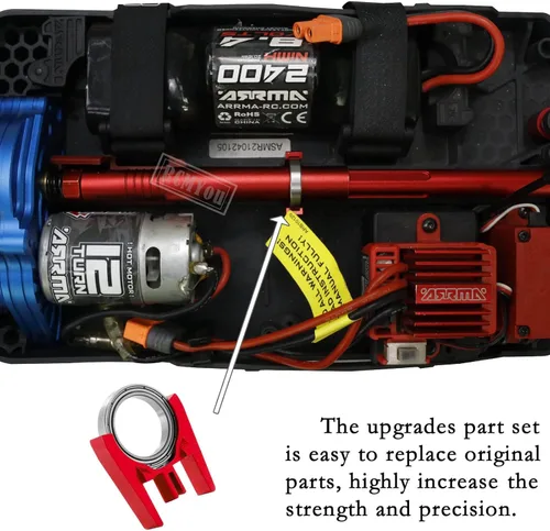 Miniatura 5 de Eje de transmisión CVD Ejes y centro de transmisión Soporte de alta velocidad Pieza de actualización para 1/10 Arrma Senton Granite 3s Blx y Rojo