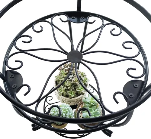 Miniatura 5 de CASIMR - Soporte para plantas de 2 niveles, estante de metal para macetas de 19.2 pulgadas de alto, estante múltiple para macetas para interiores