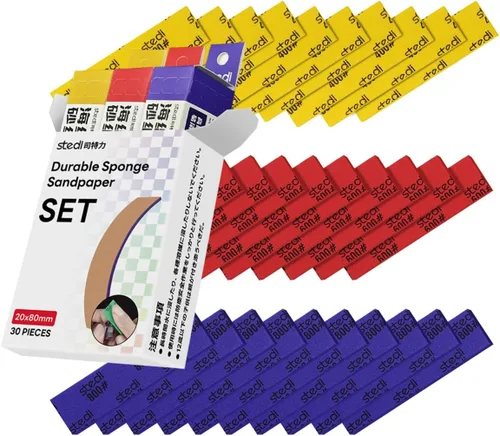 Miniatura 7 de stedi Esponja de lijado para construcción de modelo Gundam, herramientas de modelo de pasatiempo, bloque de lijado manual impermeable, lijado húmedo