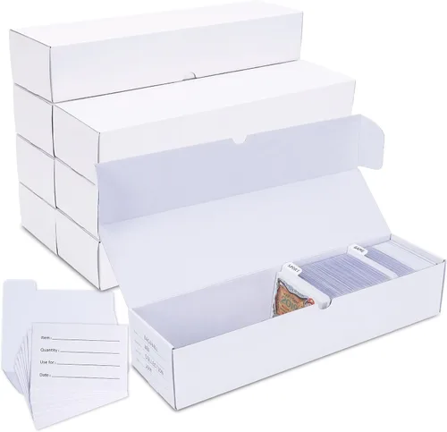 Caja de almacenamiento de tarjetas coleccionables, paquete de 8 • Caja de almacenamiento de cartón corrugado de 1000 unidades con divisores y