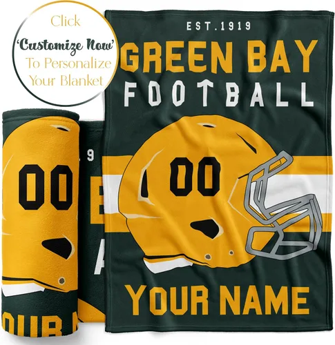 Miniatura 59 de Manta personalizada para fanáticos del fútbol americano – Se envía al día siguiente – Hecha en Estados Unidos – Manta de vellón personalizada