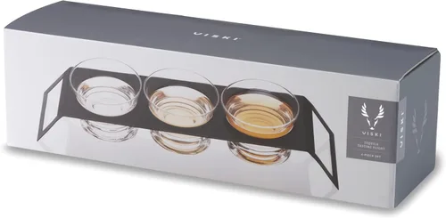 Miniatura 9 de Viski Tequila Tasting Flight – 3 vasos de degustación de tequila de cristal sin plomo con soporte de acero inoxidable, capacidad de 6 onzas cada uno