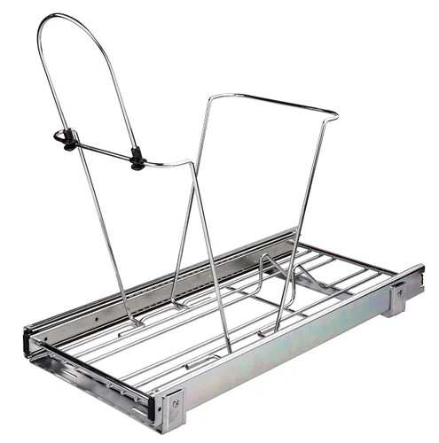 Hardware Resources Sistema de contenedores de residuos de extracción simple de 35 o 50 cuartos de galón, cromo pulido