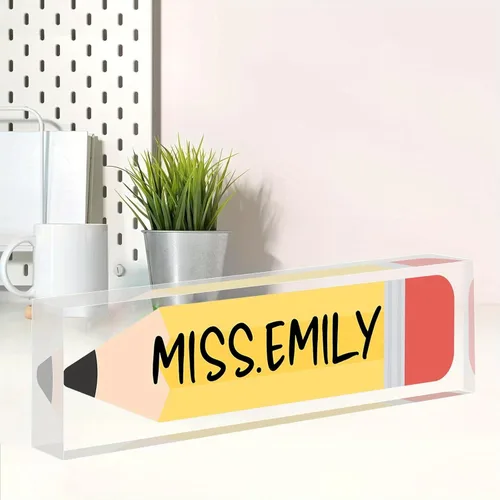 Miniatura 26 de Placa de nombre personalizada, placa de nombre personalizada para oficina, accesorio de escritorio de acrílico, regalos para compañeros de trabajo