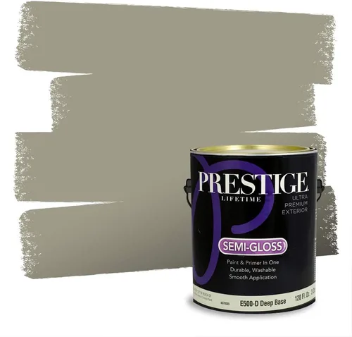Miniatura 144 de Prestige Paints - Pintura exterior e imprimación en uno, 1 galón, plano, compatibilidad comparable con el color menta «Whipped Mint» de Behr