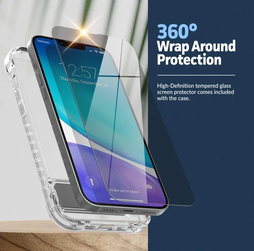 Miniatura 3 de ENCASED Funda con función atril para iPhone 14 con soporte (aleación de metal duradera), funda ultra protectora con protector de pantalla