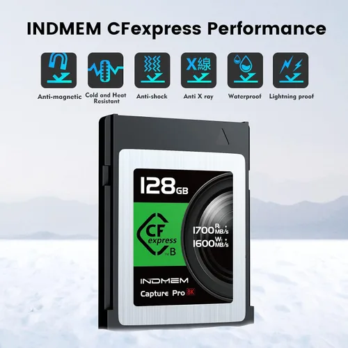 Miniatura 2 de Tarjeta de memoria CFexpress tipo B de 128 GB, grabación de video 4K/8K sin procesar, lectura de hasta 1700 MB/s, escritura de 1600 MB/s, compatible