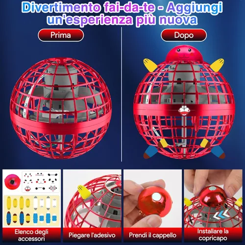 Miniatura 9 de Juguetes de bola de orbe volador 2025, Boomerang Spinner de bola voladora controlada a mano para niños, adolescentes, niños y niñas, mini dron que