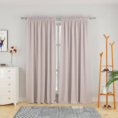 Miniatura 91 de UPOPO Cortinas de Niveles Beige Sobre Fregadero con Textura de Lino para Ventana de Cocina de 16 Pulgadas de Largo Caravana Privacidad Pequeñas
