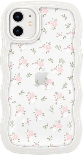 Miniatura 25 de ZCDAYE Funda compatible con iPhone 11, diseño floral estético, bonita funda rizada y ondulada para mujeres y niñas, funda de TPU suave a prueba