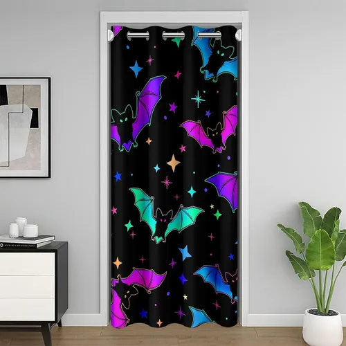 Miniatura 43 de Erosebridal Cortina de puerta de teñido anudado, cortina opaca bohemia, cortina exótica abstracta en espiral, elegante cortina hippie para puerta