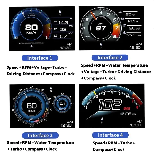 Miniatura 4 de Riloer Pantalla frontal para coche, GPS+OBD HUD Head Up Display P6 para la mayoría de los coches (negro)
