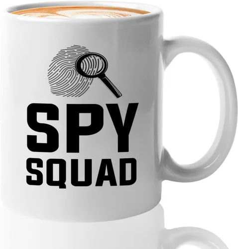 Taza de café detective de 11 onzas, color blanco, escuadrón de espías, oficial de policía, policía, patrulla, detective, policía, policía, policía,