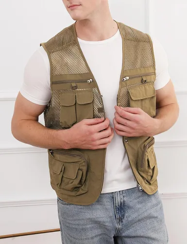 Miniatura 2 de Gihuo - Chaleco de pesca para hombre, con bolsillos, para viajar, ir de safari o practicar tiro