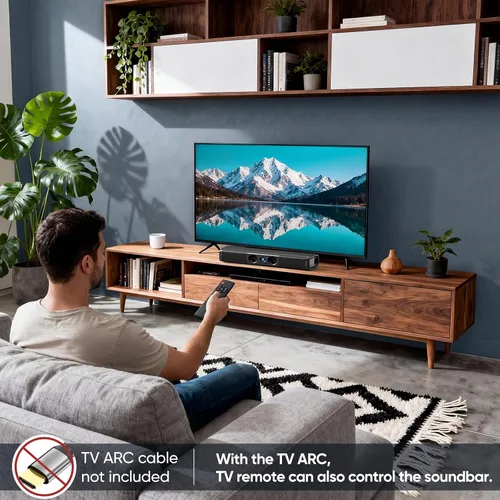 Miniatura 6 de Saiyin Barra de sonido con graves mejorados: woofer doble más grande y puertos de graves duales, barra de sonido para Smart TV con potencia máxima