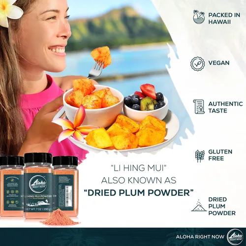 Miniatura 5 de Aloha Right Now Galletas de arroz arare mixtas prémium Mochi Crunch estilo japonés hawaiano mezcla asiática de 1 libra 16 onzas y polvo Li Hing Mui