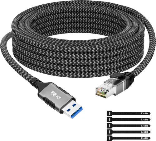 Miniatura 8 de Cable Ethernet a USB-C, 6 pies, cable tipo C a RJ45 con USB-C macho, carga rápida PD de 100 W, Gigabit, para MacBook Surfing Internet