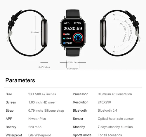 Miniatura 7 de Q&F Tech C7Pro - Reloj inteligente para seguimiento de salud y fitness, presión arterial y oxígeno/frecuencia cardíaca, sueño, deportes, llamada
