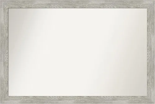 Miniatura 186 de Amanti Art Espejo de baño gris para sobre el fregadero, 31 x 48 pulgadas, espejo de tocador rectangular estrecho de color gris, marco de madera