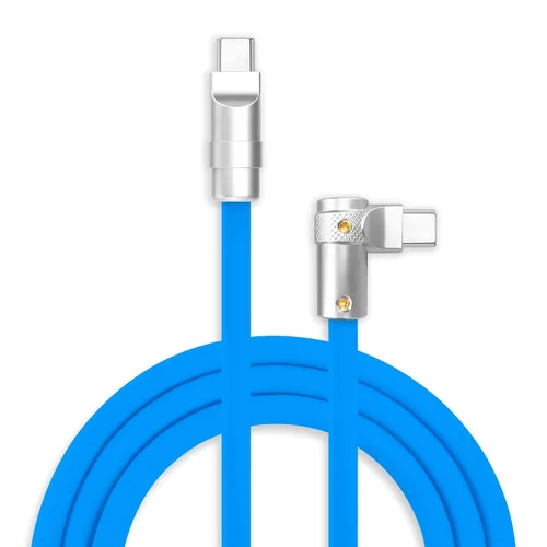 Miniatura 8 de chubbycable FlexElbow - Cable de carga rápida de 90 grados y 240 W, cable USB C en ángulo recto, cable de carga de silicona compatible con iPhone