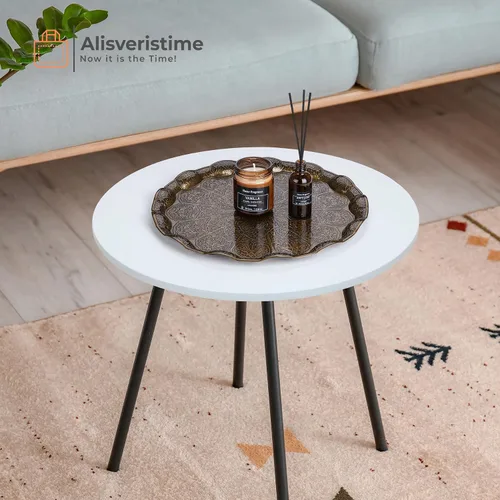 Miniatura 2 de Alisveristime Bandeja turca otomana para servir té y café, 13.60 pulgadas, metal con motivos tradicionales, disponible en cinco