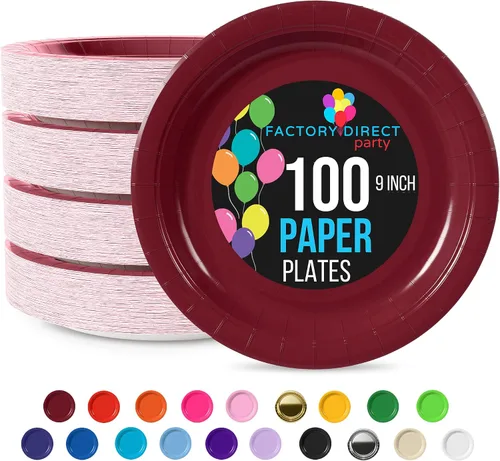 Miniatura 29 de Exquisite Party Solids - Platos desechables de papel amarillo de 7 pulgadas, para fiestas, 100 unidades, resistentes, 350 GSM, suministros