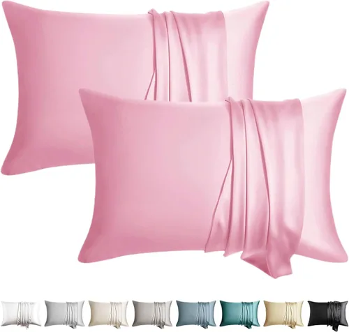 Miniatura 11 de Fundas de almohada de seda 100% 2 unidades, tamaño estándar, seda de morera para cabello y piel, juego de 2, seda de grado superior 6A, suave, Negro