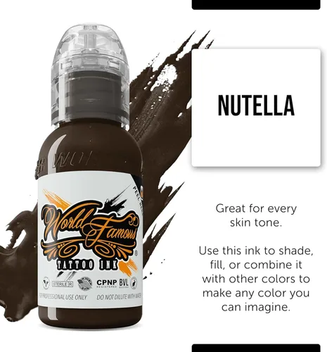 Miniatura 2 de Tinta de tatuaje marrón de fama mundial, tinta vegana y profesional, fabricada en Estados Unidos, chocolate avellana, 1 onza