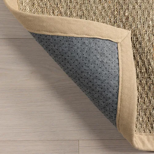Miniatura 9 de nuLOOM Alfombra de Área Elijah Seagrass de 5 x 8 pies, Beige, Estilo Rústico Sólido, Borde de Algodón, Tejido de Cesta, Fibra Natural, Para Elijah