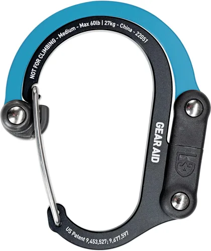 Miniatura 10 de GEAR AID HEROCLIP Mosquetón giratorio de 360° y gancho (mediano) para camping, mochila, maletas y organización de garaje Azul (Blue Steel)