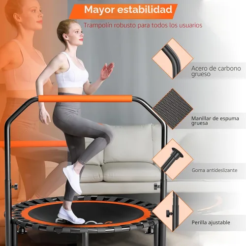 Miniatura 8 de 40"/48" Foldable Mini Trampoline Load 330lbs, Portable Exercise Rebounder with Durable Bungee Band, Fitness Trampoline for Adults and Kids