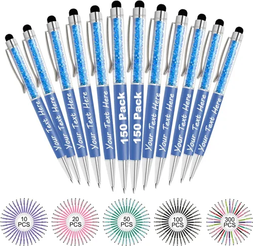 Miniatura 62 de Bolígrafos personalizados con nombre y texto, bolígrafos de diamantes de cristal personalizados a granel, 10 bolígrafos, regalos para mujeres