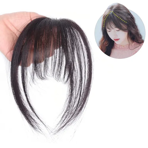 Miniatura 6 de Flequillo con clip en flequillo, flequillo 3D, clip de cabello realista, extensiones de cabello humano para mujer, extensiones de cabello para uso