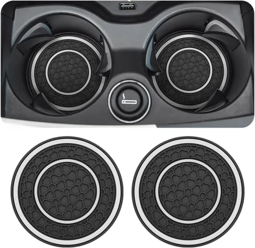 Miniatura 24 de Osilly Paquete de 2 posavasos de automóvil para portavasos de automóvil de 2.75 pulgadas, antideslizantes, antipolvo, universales, impermeables
