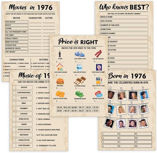 Miniatura 22 de QUPT Juegos de Fiesta de 30 Cumpleaños, Conjunto de 2 Actividades para 15 Invitados, Paquete de Juegos Nacidos en 1996, Suministros de Fiesta