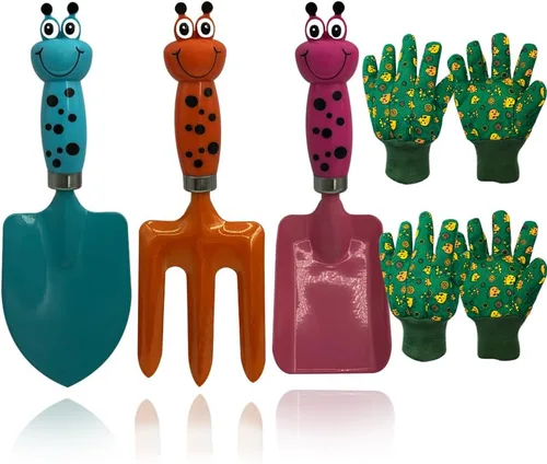 Miniatura 9 de Juego de herramientas de jardinería para niños, pala de mano para niños, mini herramientas de jardín para niños, herramientas de jardinería