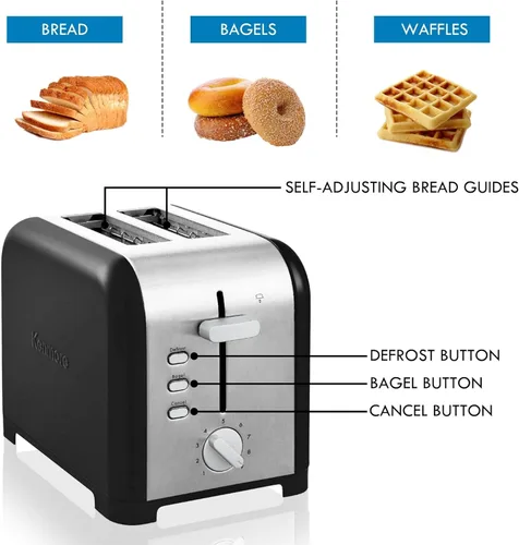 Miniatura 5 de Kenmore 40600 Tostadora de 2 rebanadas en negro