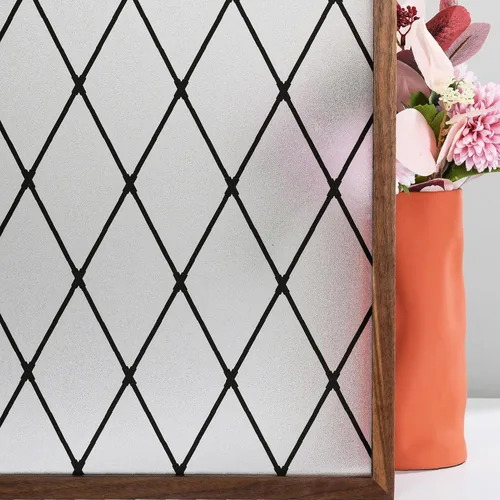 Miniatura 10 de Película para ventana, tinte de vidrio esmerilado, bloque solar de celosía negra, 17.3 x 78.7 pulgadas