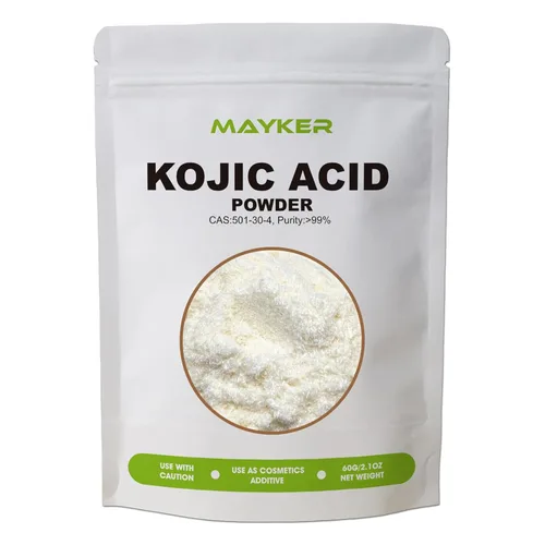 MAYKER Polvo de Ácido Kójico Puro 60 g (2.1 oz), Grado Cosmético, Ingrediente Natural y Versátil para el Cuidado de la Piel para Hacer Jabón,