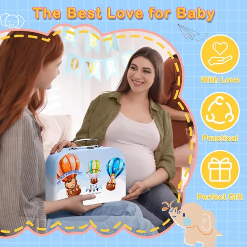 Miniatura 7 de Juego de cestas de regalo para bebé, 8 unidades, artículos esenciales para recién nacidos, cestas de regalo para recién nacidos, cestas de regalo
