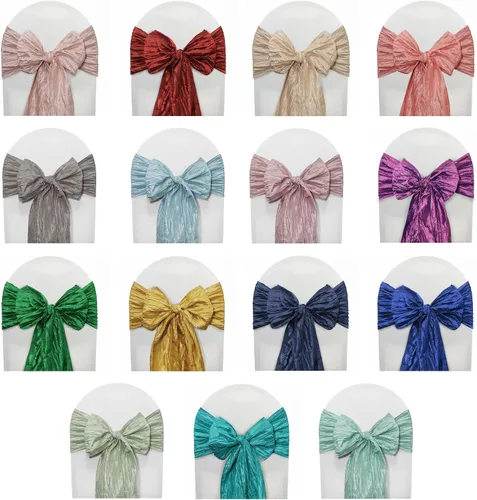 Miniatura 4 de YOUR CHAIR COVERS - Fajas para sillas de tafetán arrugadas color champán (paquete de 10), fajas para bodas, eventos, hoteles y servicios de catering