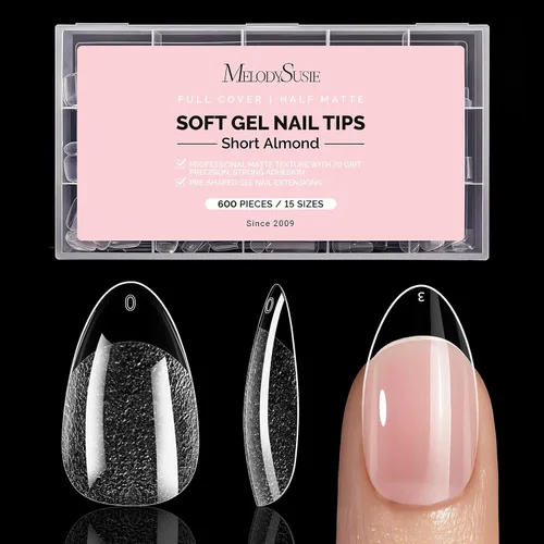 Miniatura 24 de MelodySusie Pegamento de uñas de gel 9 en 1 sin TPO para puntas de uñas postizas, 2 unidades de 0.5 fl oz de luz UV de larga duración requerida
