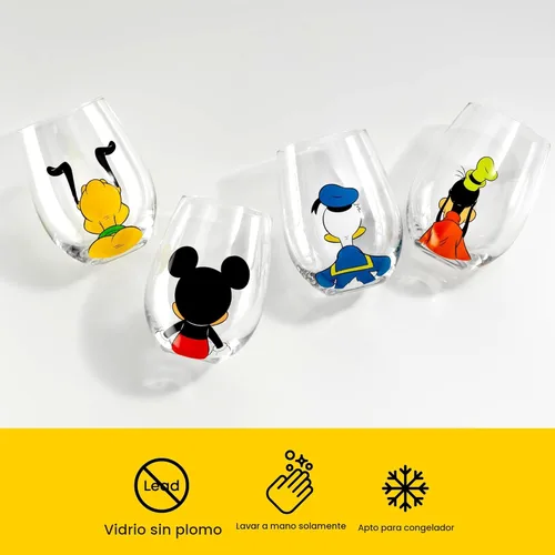Miniatura 4 de JoyJolt Disney Mickey Mouse Squad Collection Vasos Tumblers. Juego de 4 Copas de Vino sin Tallo de 15 onzas, Vasos sin Tallo para Beber. Artículos