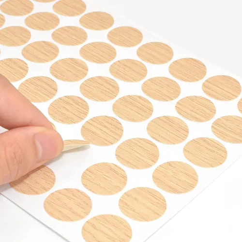 Miniatura 5 de 540 piezas autoadhesivas de PVC tapas de agujero de tornillo, calcomanías de grano de madera, calcomanías de sellado de tornillos, cubiertas