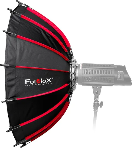 Miniatura 2 de Fotodiox EZ-Pro DLX - Plato de belleza plegable de 32 pulgadas y caja de luz con inserto Bowens y rejilla, interior reflectante plateado y placa