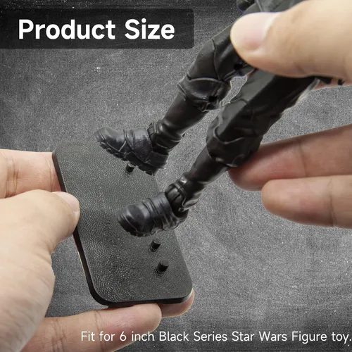 Miniatura 4 de EBCO - Base de plástico para figura de acción de 50 piezas, soporte de soporte para modelo de clavijas múltiples para 6 pulgadas, serie negra