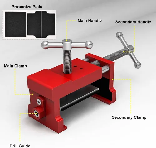 Miniatura 3 de Paquete de 4 abrazaderas de gabinete, abrazaderas de gabinete para instalar gabinetes, abrazaderas de instalación de gabinete con dos tornillos Rojo