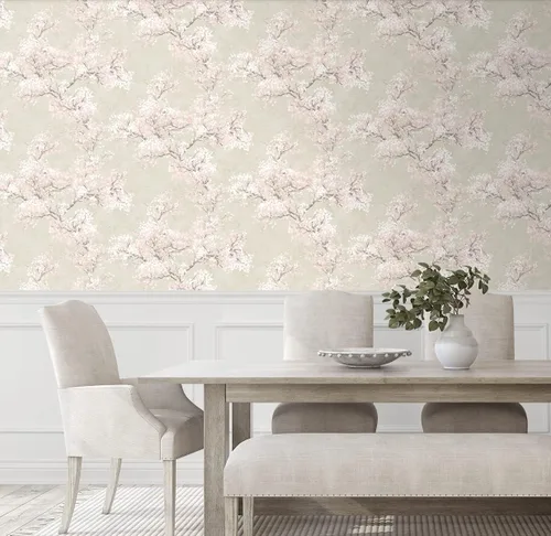 Miniatura 6 de NextWall Cherry Blossom Grove - Papel tapiz para despegar y pegar (pergamino y rosa)